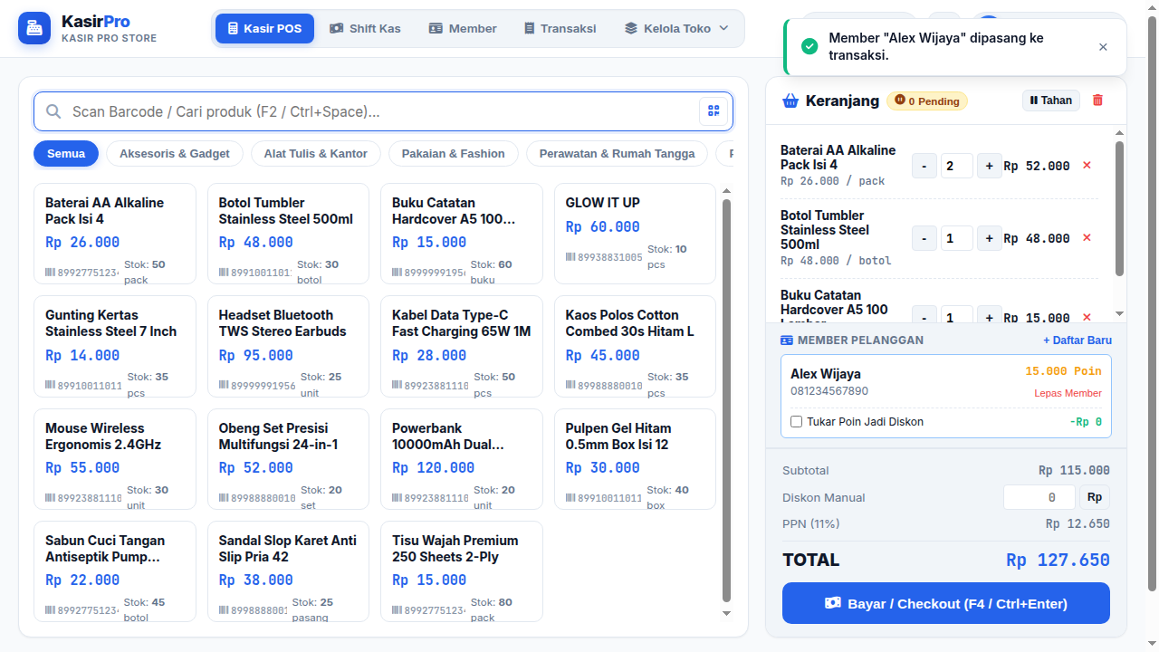 Kasir Pro — Modern POS & Retail Management System